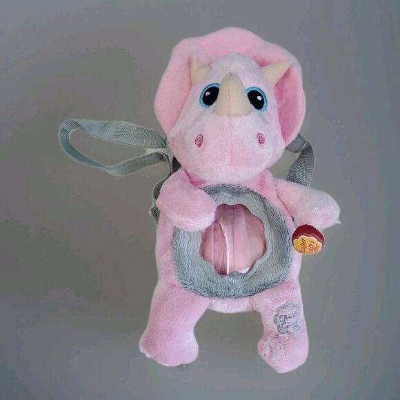 Chupa Chups Pink Triceratops Dinosaur Plush Backpack Promo Carry Bag 12" - Picture 1 of 9